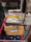 Wooden crate full of 45 records