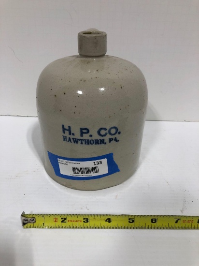 H P Company Stoneware jug 1 gallon excellent condition Hawthorne PA