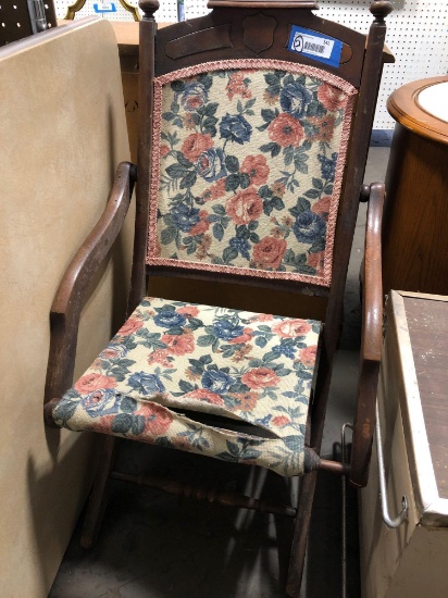 Vintage East Lake style folding chair and card table
