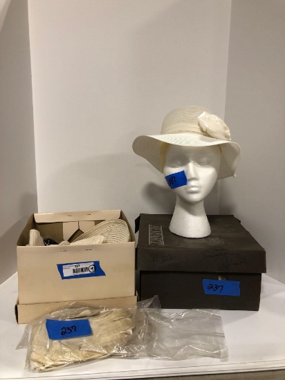 Vintage Hat Boxes, Hats & Gloves