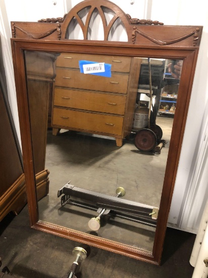 32 inch tall by 22 inch wide antique wall mirror