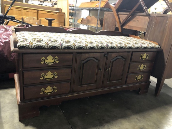 Lane cedar chest padded top some scratches and dents