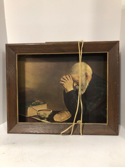 Breaking bread 3-D picture box lighted 22 inches wide 18 inches tall 4 inches deep
