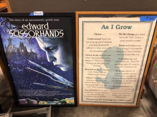 Edward Scissorhands and as they grow framed posters