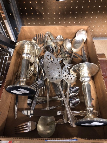 Assorted silverplate servingware