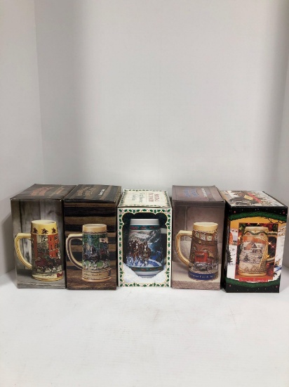 Budweiser beer Steins in original boxes