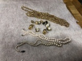 Pearls, Earrings & Chain