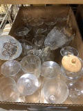 Large box of assorted stemware glasses