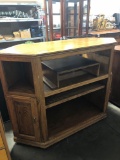 Oak entertainment center 58 inches wide 21 inches deep 42 inches tall