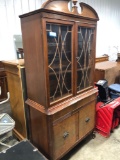 China hutch cupboard one piece 33 inches wide 6 feet tall 18 inches deep scratches and