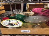 Glass Pedestal Cake Stands and Decorative Bowls . More