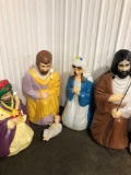 Blow Mold--Mary, Joseph & Baby Jesus,With the Wisemen, Sheep & Camel