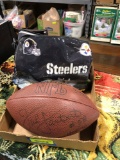 Pittsburgh Steeler Signed Football ny Jack Lambert with Cooler