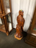 Carved Wooden Falcon Statue