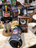 Official Danbury Mint Collectible Desk Clock, Nfl Blanket Never Opened, and Football Player