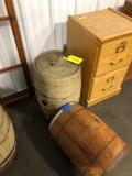 One Rye Whiskey Barrel and one barrel