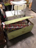 Old Wooden Chest with wrapping paper