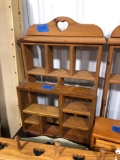 6 Wood Shelves With an Antique Hutch