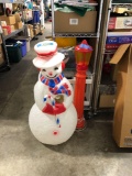 Snowman Blow-mold with blow mold Lamp post