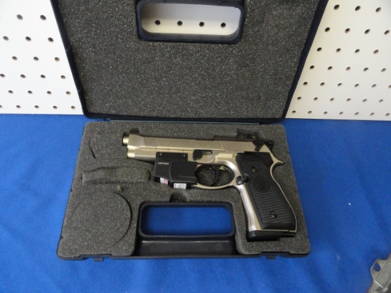 BERETTA M92 FS NICKEL PLASTIC GRIPS CAL 177 PELLET WITH UMAREX LASER SN H09