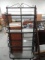 WROUGHT IRON BAKERS RACK WITH GLASS SHELVES