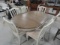 DINING ROOM TABLE WITH 6 MATCHING CHAIRS OFF WHITE WITH GRAY PICKLED FINISH
