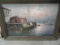 OIL ON CANVAS FRAMED HARBOR SCENE MAX SAVY SIGNED APPROX 41 X 30