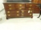 CHIPPENDALE STYLE MAHOGANY TEN DRAWER BUREAU WITH GLASS COVER