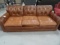 LEATHER ROLLED ARM SOFA VERY WORN
