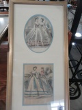 TWO FRAMED UNDERGLASS VICTORIAN PRINTS