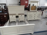 FIVE PIECE BEDROOM SET TO INCLUDE BED MATCHING NIGHT STANDS AND BUREAU WITH