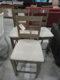 THREE BAR STOOLS LADDER BACK WITH REMOVABLE CUSHIONS