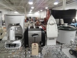 LOT OF SMALL APPLIANCES COFFEE MAKERS IRON CROCK POT BLENDER AND MORE