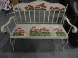 GARDEN BENCH WROUGHT IRON WITH TILE SEAT AND BACK