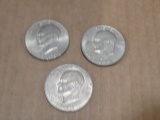 3 EISENHOWER SILVER DOLLARS 1971 1972 AND 1976