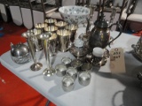 8 TOWLE SILVER PLATE GOBLETS 7 SILVER PLATED NAPKIN RINGS BUDVASE STERLING