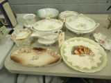 COLLECTION OF HAND PAINTED CHINA GERMAN AND ENGLISH