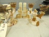 SOAP STONE CANDELABRAS AND BOOKENDS