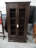 EARLY COUNTRY CABINET WITH CHICKEN WIRE SINGLE DRAWER APPROX 6 1/2 FEET X 1