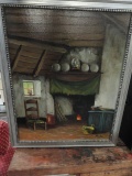 OIL ON CANVAS STILL LIFE IN SILVER FRAME APPROX 22 X 18