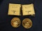 2 REPUBLIC OF LIBERIA 20 DOLLAR COINS WITH CERT OF AUTHENTICITY .999 FINE S