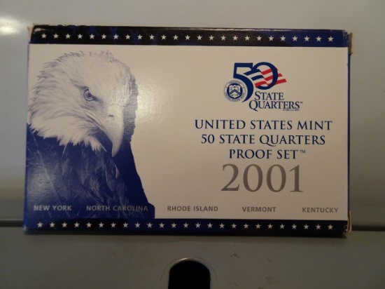 2001 UNITED STATES MINT 50 STATES MINT 50 STATE QUARTERS PROOF SET NEW YORK