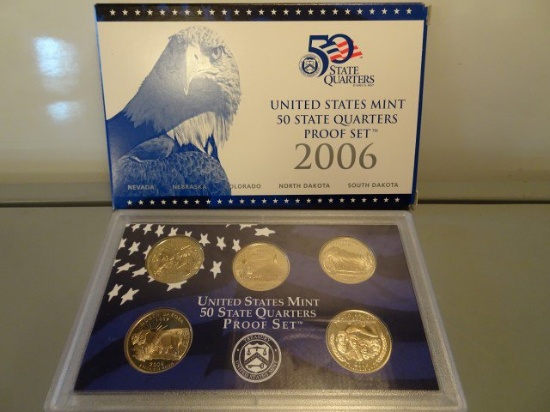 2006 UNITED STATES MINT 50 STATES QUARTERS PROOF SET NEVADA NEBRASKA COLORA