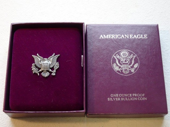1990 SILVER AMERICAN EAGLE ONE OUNCE BOX & CERTIFICATE