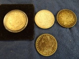 4 MORGAN SILVER DOLLARS 3 1921 AND 1890