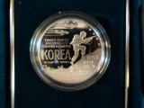 1991 KOREAN WAR MEMORIAL COIN PROOF SILVER DOLLAR WITH CERTIFICATE OF AUTHE
