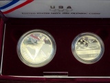 THE 1992 US OLYMPIC COINS TWO COIN PROOF SET WITH CERTIFICATE OF AUTHENTICI