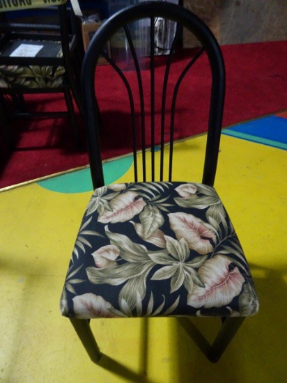 20 MTS SIDE CHAIRS BLACK FINISH WITH TROPICAL UPHOLSTERED SEATS