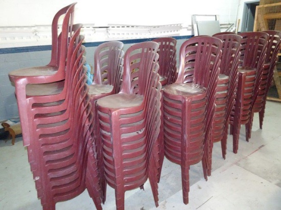 100 GROSFILLEX MAROON SIDE CHAIRS MODEL 2091