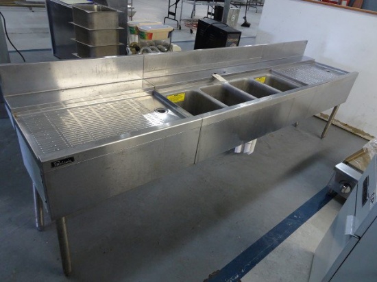 PERLICK 108" BAR SINK WITH DBL WASH BOARDS 30" EA